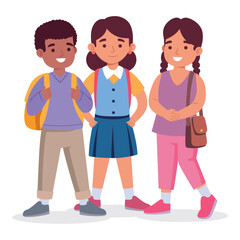 Diverse Students Walking Together Icon