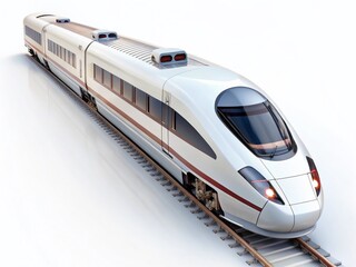 Fototapeta premium Modern White High-Speed Train - Vintage Style Stock Photo
