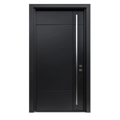 Modern sleek black door with minimalistic design and stylish handle for contemporary architectural aesthetics