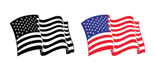 USA flag wave lines © Amir