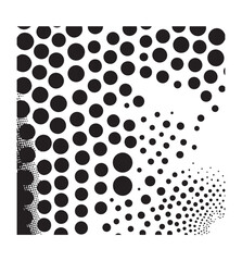 Seamless dots pattern, design for decoration, Black polka dots on white background, wrapping paper, print, vector illustration