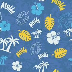 aloha Hawaii pattern blue © Amir
