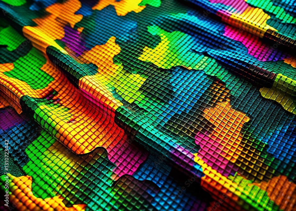 Aufkleber multi layered camouflage tech texture: abstract digital design background