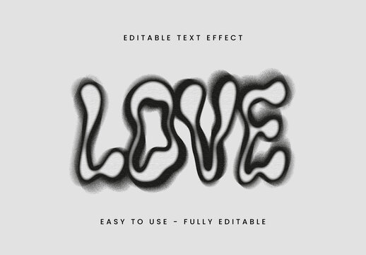 Black Distorted Font Wavy Spray Blur Warped Graffiti Text Effect