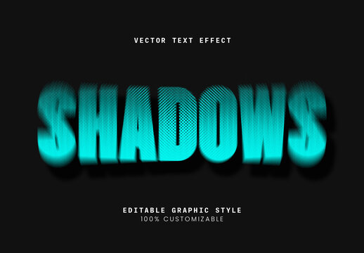 Blue Black Bold Halftone Shadow Typography Text Effect