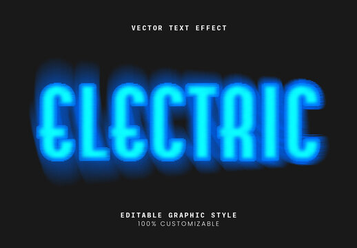 Neon Blue Bright Font Glow Futuristic Text Effect