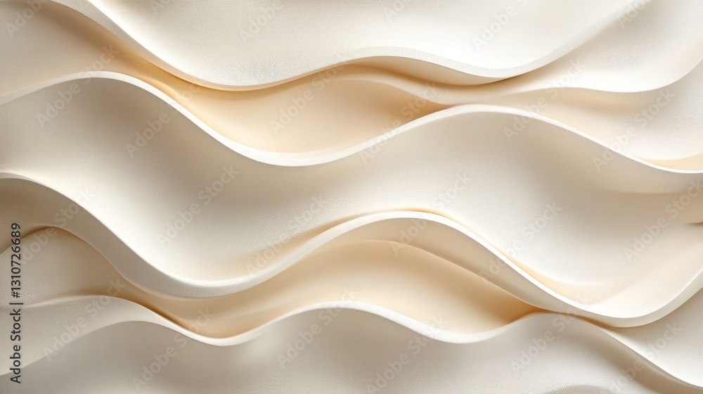 Poster abstract cream colored curved waves creating an interesting background pattern