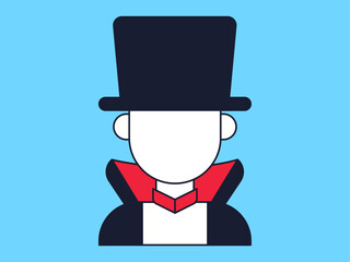 Magician icon. Circus vector icon concept. Simple vector line icons.