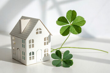 Paper Cut House with a Lucky Four-Leaf Clover – St. Patrick’s Day Symbolism