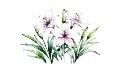 Watercolor style nature flower arrangement artful display botanical beauty floral serenity