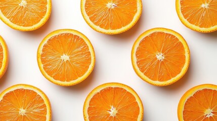 Orange Slices Pattern on White Background (1)