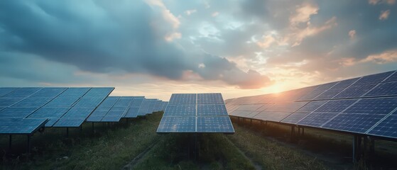Realistic solar panel images in diverse settings: farms, cities, mountains, oceans, and vineyards. Capturing energy efficiency, reflections, weather effects, and futuristic clean tech aesthetics.