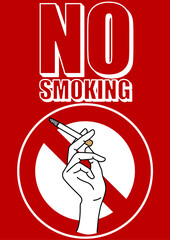 貼り紙看板イラストー禁煙No Smokingー