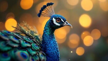 Majestic Peacock in Golden Hour: A Portrait of Elegance