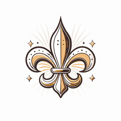 Fleur-de-lis design in gold and white colors