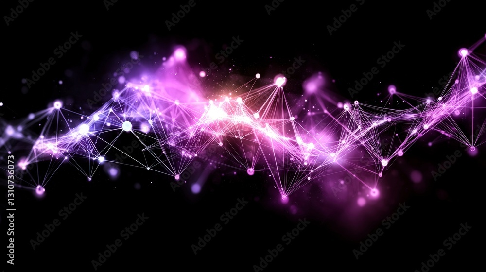 Poster abstract purple network data ai technology background
