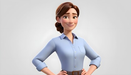 Confident Cartoon Businesswoman