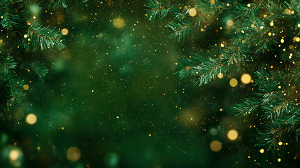 Festive celebration with glowing lights christmas tree digital background enchanted forest setting close-up view holiday spirit