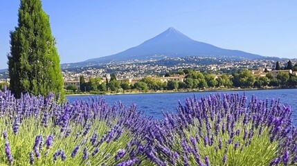 Lavender fields in bloom near mont ventoux landscape photography provence france scenic viewpoint natural beauty