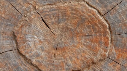 Naklejka premium Weathered Wood Cross Section Texture Brown Gray Tones