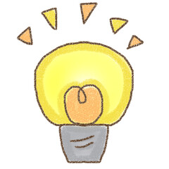 手書き風の電球でひらめきに使えるイラスト