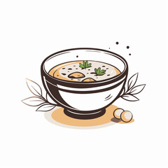 Delicious bowl of soup with herbs and spices, Chinese cuisine, fast food cafes