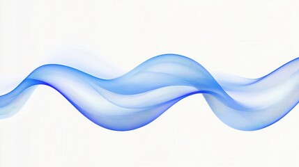 Wavy blue line icon illustrating calmness and serenity in a minimalist abstract style
