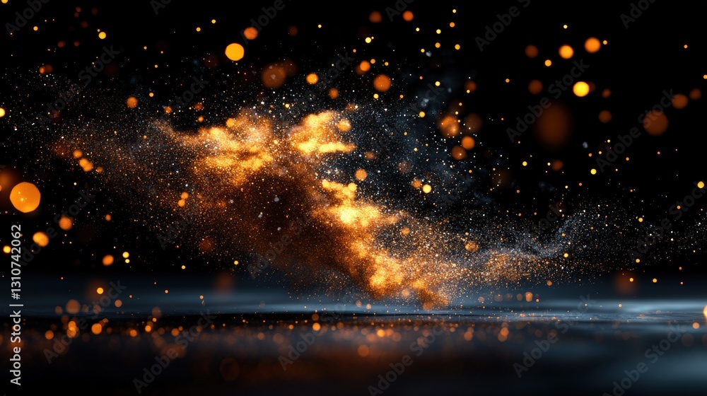 Poster intense flames dancing in the darkness creating an atmosphere of mystery and warmth in a nighttime s