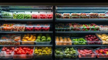 Brightly lit organized fridge showcasing healthy food options