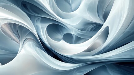 Abstract Swirls Of Blue And White Create An Elegant Composition