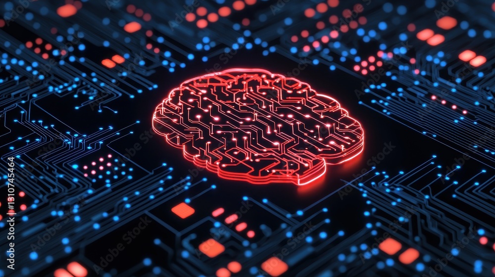 Poster exploring artificial intelligence concepts virtual environment digital art technology futuristic aes