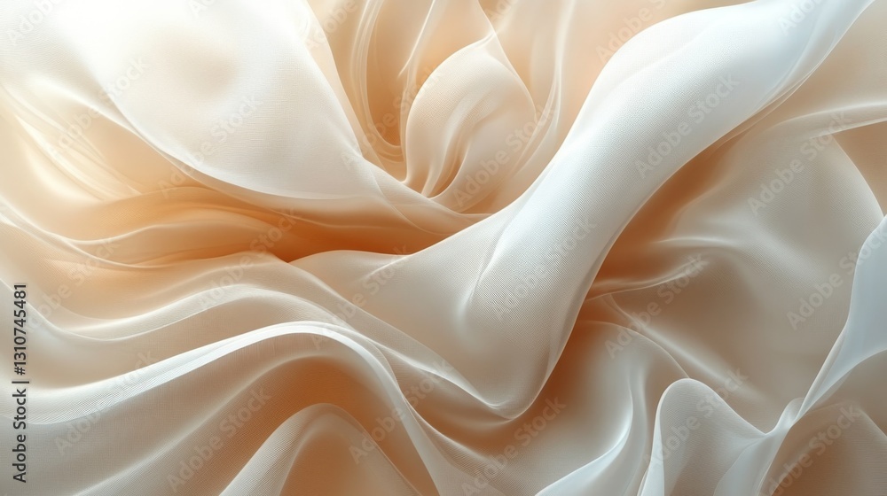 Poster delicate flowing fabric with soft colors and gentle textures