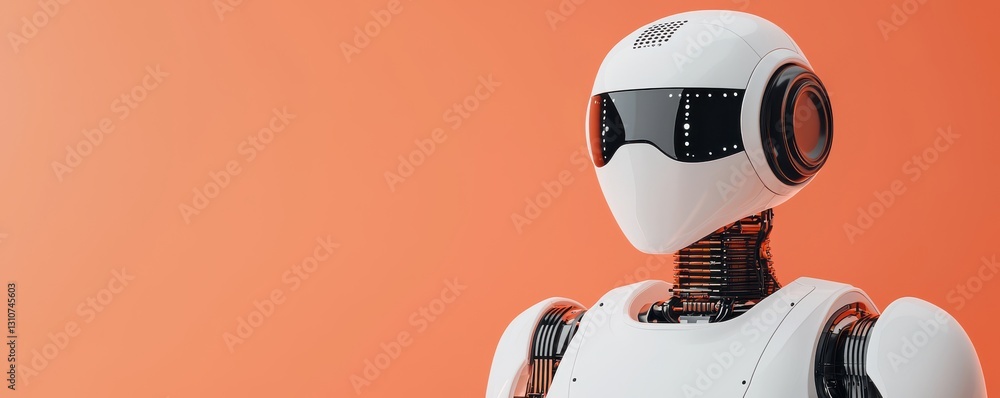 Poster exploring robotics advancements technology lab digital portrait futuristic setting close-up view inn