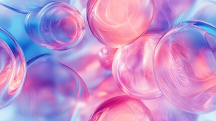 Vibrant translucent spheres and orbs float in a colorful background scene