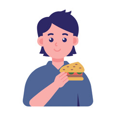 Student Eating Burger Icon
