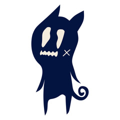 Cute Halloween Monster Illustration in Flat Design Style. Vector Character.