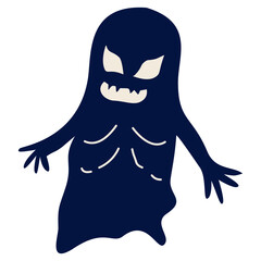 Cute Halloween Monster Illustration in Flat Design Style. Vector Character.