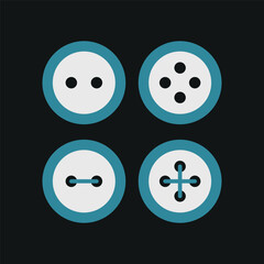 Buttons tailor and fashion icon represents elegance and craftsmanship, perfect for sewing, clothing design, textile projects, and stylish branding.