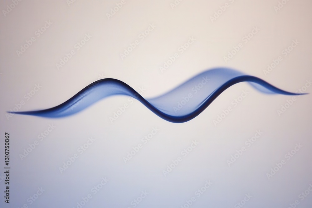 Poster wavy blue line symbolizing calmness in a simple abstract style created with minimalist design princi