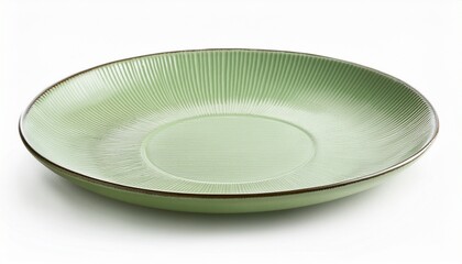 pastel green plate isolated on white background