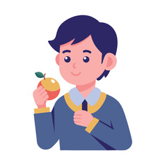 Student Eating Fruit