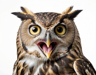 Obraz premium Close-up Portrait of a Screeching Owl