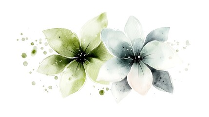 Naklejka premium Artistic watercolor flowers nature-inspired indoor decor for a tranquil atmosphere