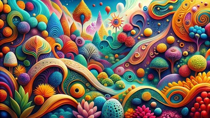 Panoramic Abstract Hand-Drawn Texture Background for Creative Blog Design