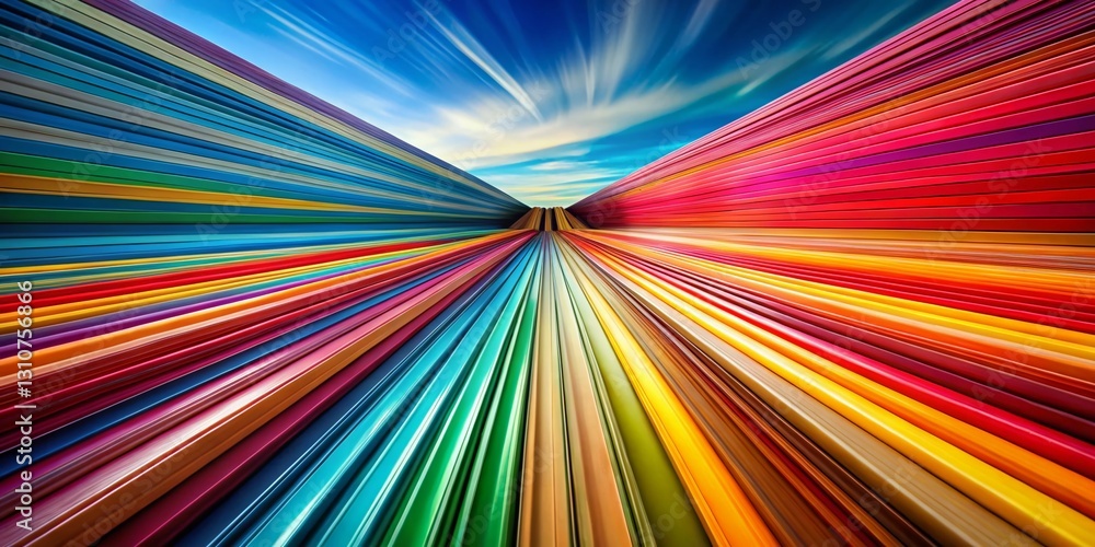 Poster panoramic abstract stripe background: vibrant colorful lines texture