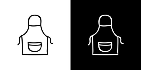 Cooking cloth icon. Kitchen utensils. Household appliances. Black and white images. Line icons. Silhouettes.