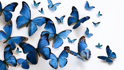 작고 파란색 나비가 날아오른다