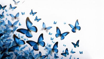 작고 파란색 나비가 날아오른다