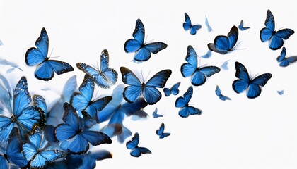 작고 파란색 나비가 날아오른다