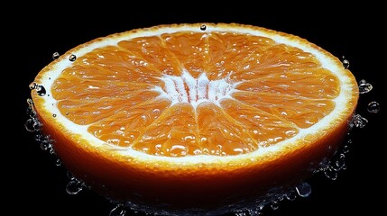 Orange Slice Splash on Black